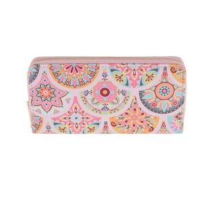 Pink Medallion Zipper Wallet